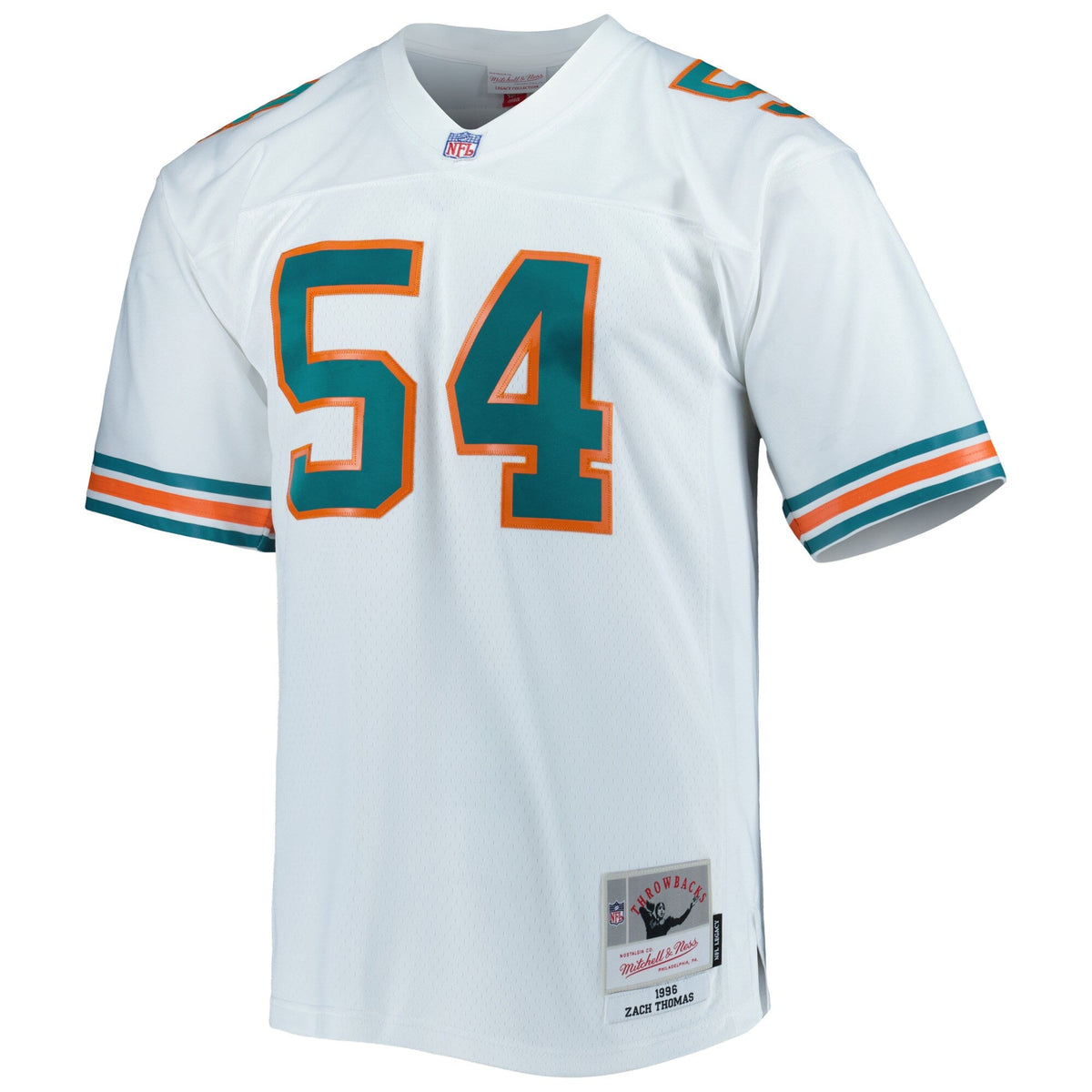 Zach Thomas Miami Dolphins Mitchell & Ness White Legacy Replica Jersey for Men product image 2, provided for visual