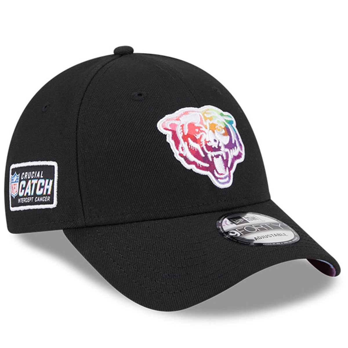 Chicago Bears New Era Black 2023 NFL Crucial Catch Primary Logo 9FORTY Adjustable Hat for Men product image 1, provided for