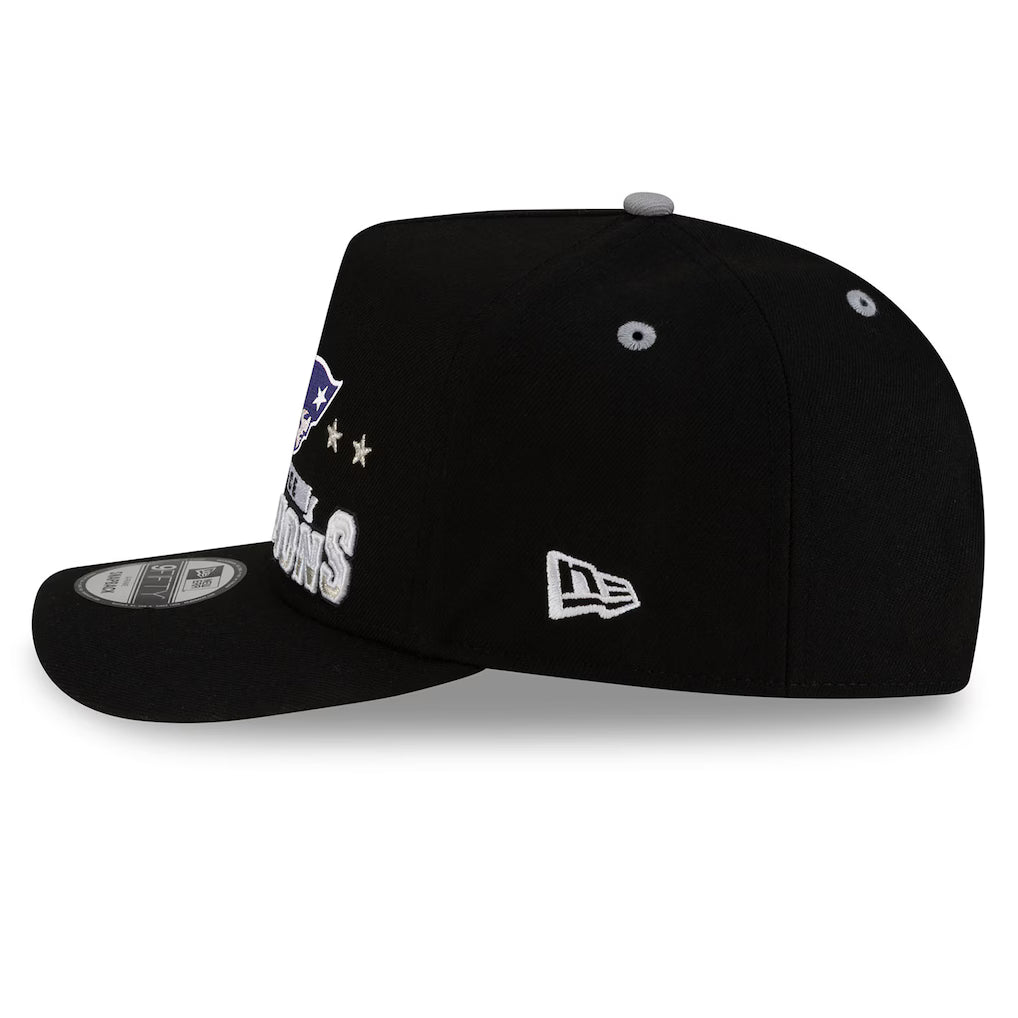 New England Patriots New Era 2025 AFC Champions Locker Room Trophy Collection A-Frame 9FIFTY Snapback Hat - Black product