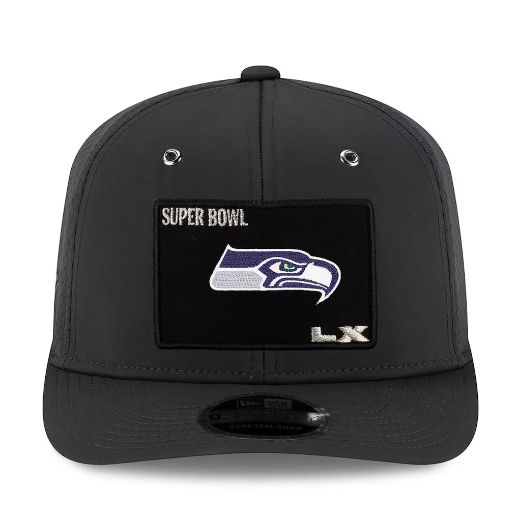 Seattle Seahawks Super Bowl LX Opening Night New Era Charcoal 9SEVENTY Adjustable Hat for Men product image 2, provided for