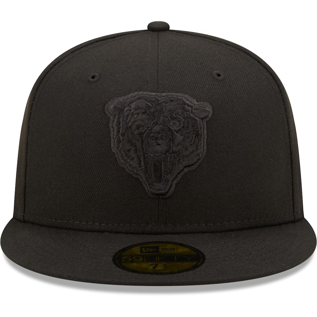 Chicago Bears Primary Logo Tonal Black New Era 59FIFTY Fitted Hat product image 2, provided for visual reference and product