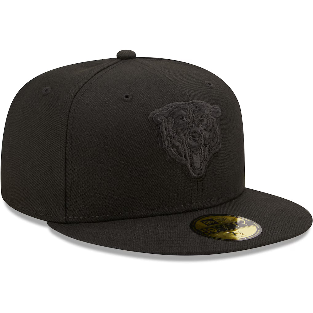Chicago Bears Primary Logo Tonal Black New Era 59FIFTY Fitted Hat product image 3, provided for visual reference and product