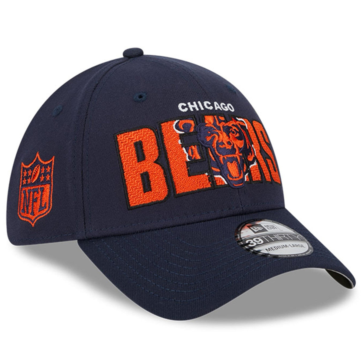 Chicago Bears New Era Navy 2023 NFL Draft 39THIRTY Flex Hat for Men product image 1, provided for visual reference and