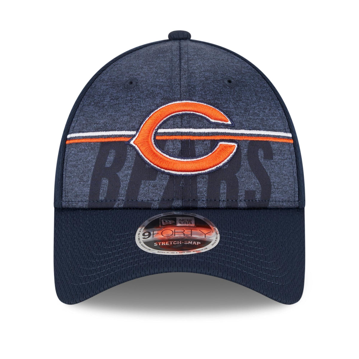 Chicago Bears New Era NFL 2023 Training Camp Navy Primary Logo 9FORTY Stretch-Snap Adjustable Hat for Men product image 2,