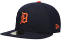 Detroit Tigers New Era Navy Road Authentic Collection On-Field Logo 59FIFTY Fitted Hat for Men product image 1, provided for