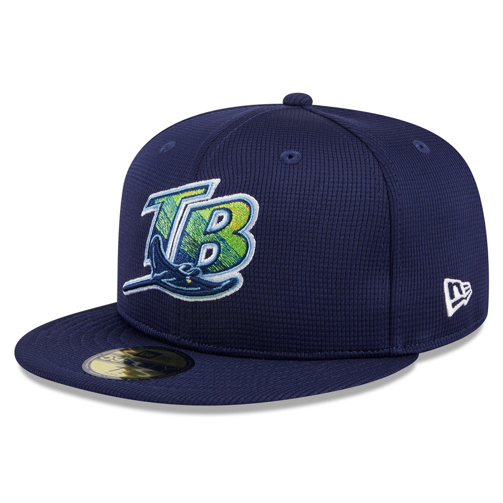 Tampa Bay Rays Navy 2024 Batting Practice 59FIFTY Fitted Hat for Men product image 1, provided for visual reference and