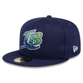Tampa Bay Rays Navy 2024 Batting Practice 59FIFTY Fitted Hat for Men product image 1, provided for visual reference and