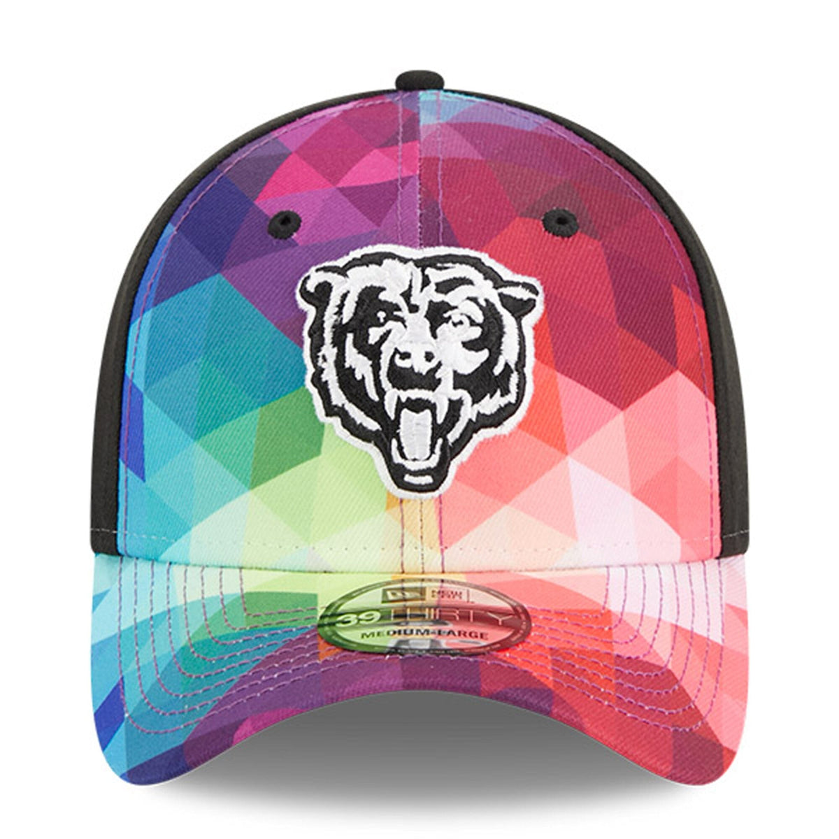 Chicago Bears New Era Pink 2023 NFL Crucial Catch Primary Logo 39THIRTY Flex Hat for Men product image 2, provided for