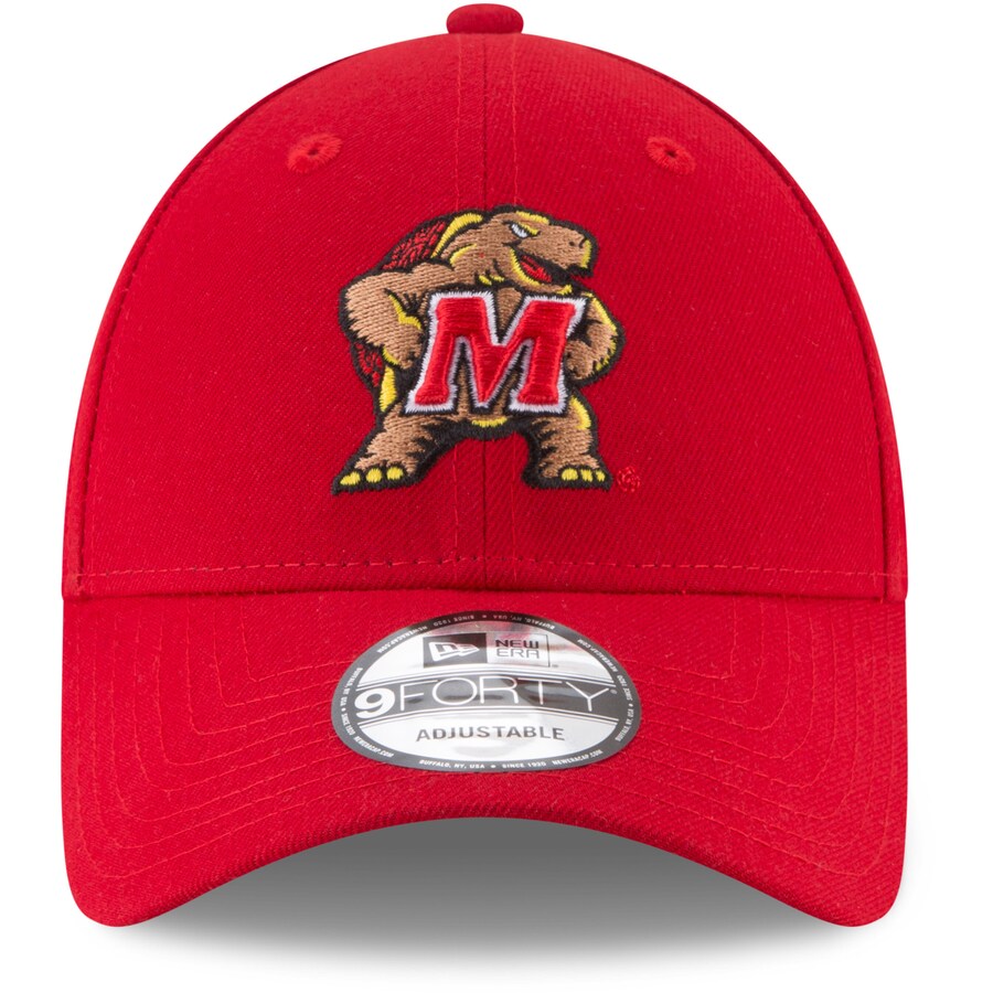 Maryland Terrapins Red NCAA New Era The League 9Forty Adjustable Hat product image 2, provided for visual reference and