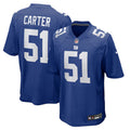 Abdul Carter New York Giants Blue Nike Game Replica Jersey for Men product image 1, provided for visual reference and