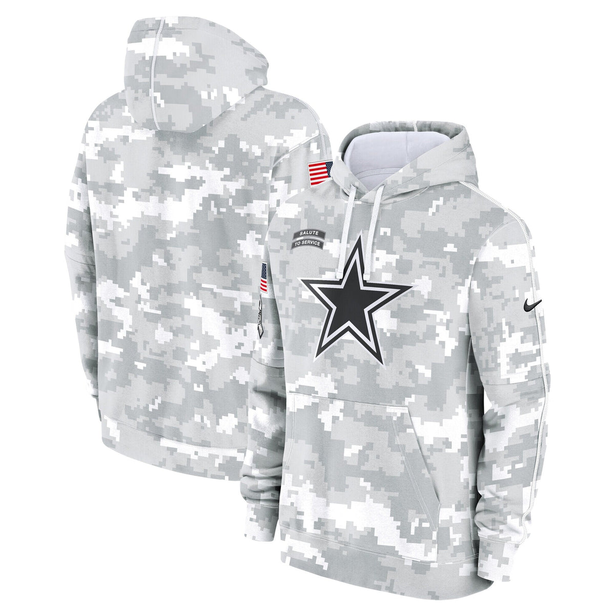 Dallas Cowboys Nike Arctic Camo 2024 Salute to Service Club Fleece Pullover Hoodie for Men product image 1, provided for