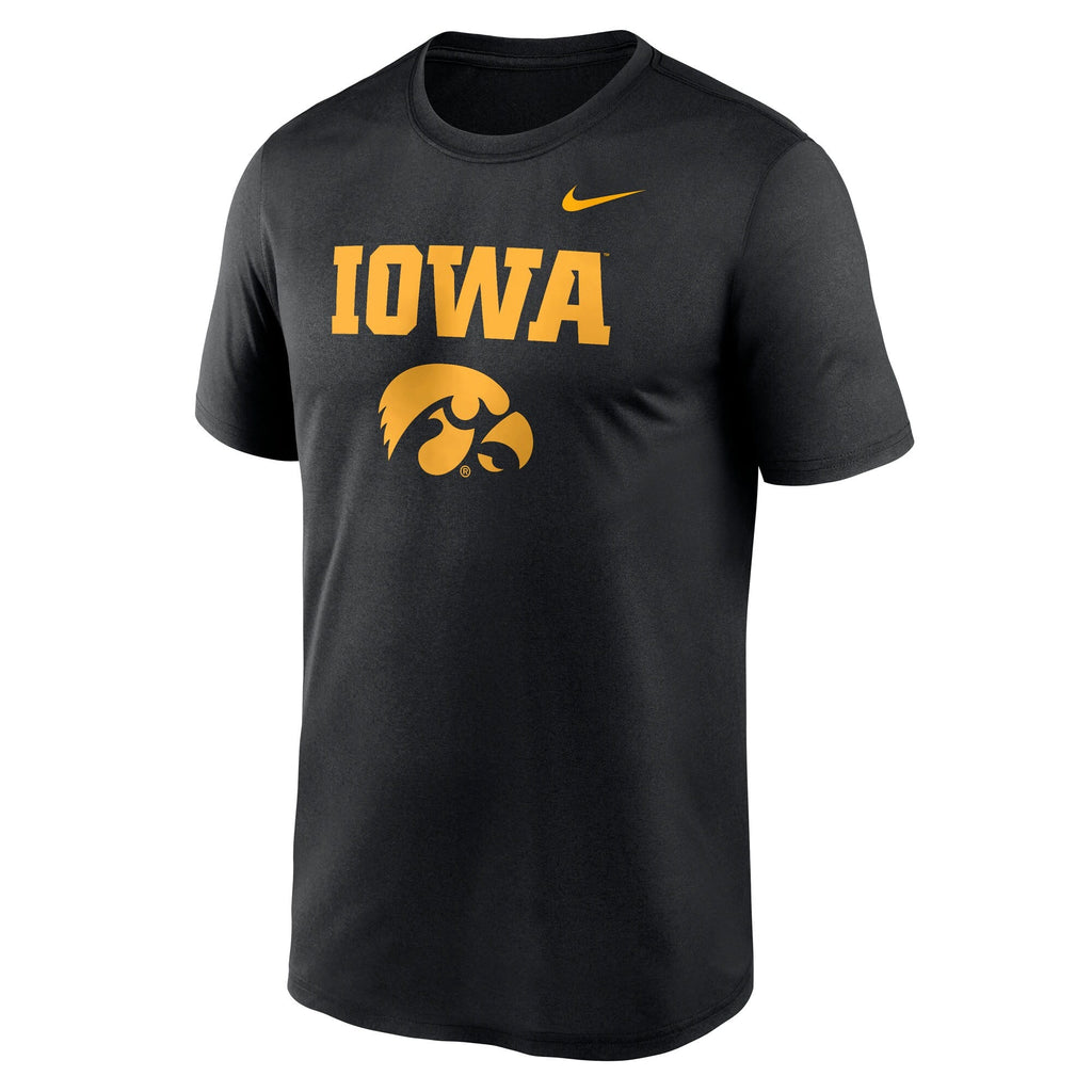 Iowa Hawkeyes Nike Black Legend T-Shirt for Men product image 2, provided for visual reference and product detail review