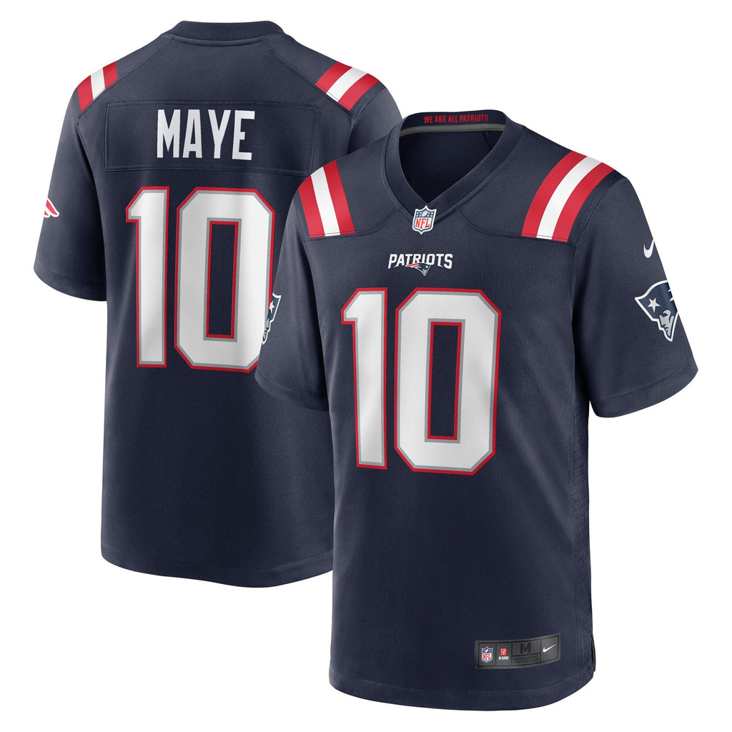 New England Patriots Drake Maye Nike Navy Game Jersey for Men product image 1, provided for visual reference and product
