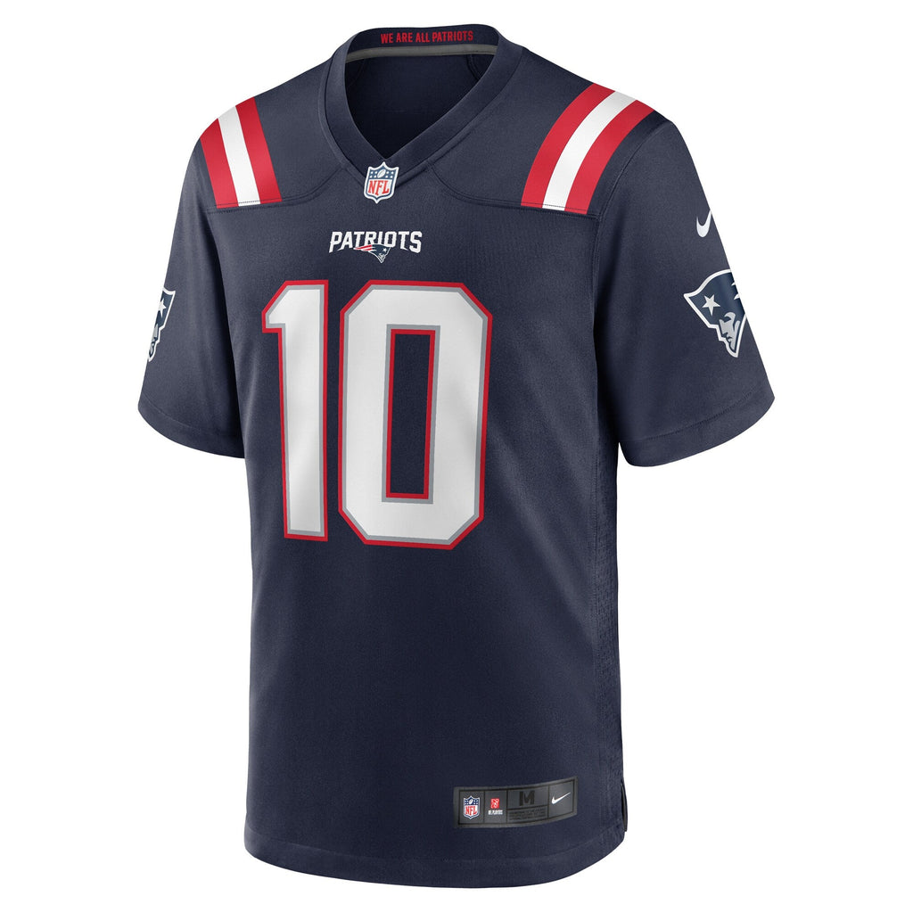 New England Patriots Drake Maye Nike Navy Game Jersey for Men product image 2, provided for visual reference and product