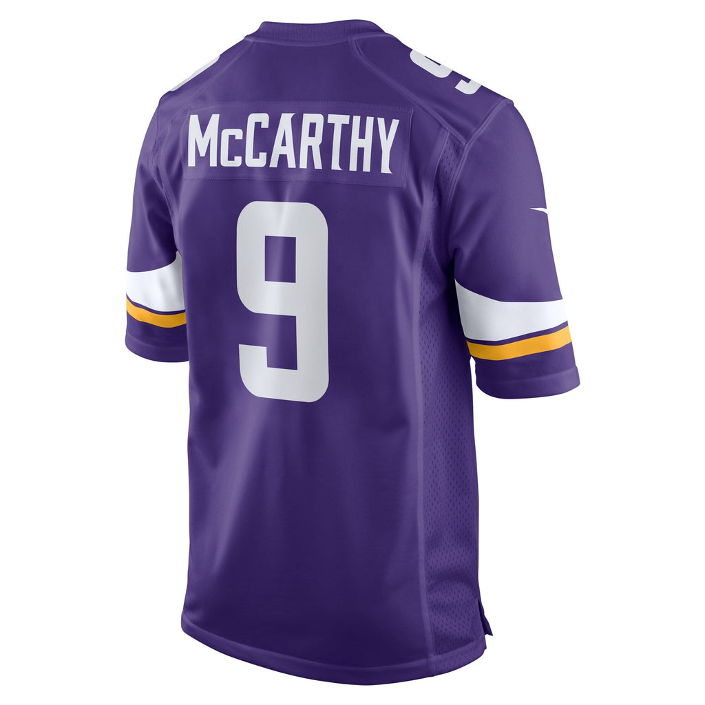 JJ McCarthy Minnesota Vikings Purple Game Replica Jersey for Men product image 3, provided for visual reference and product