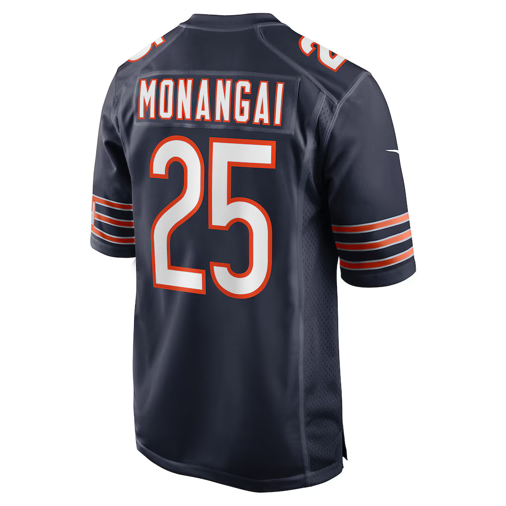 Youth Kyle Monangai Chicago Bears Navy Nike Game Jersey product image 2, provided for visual reference and product detail
