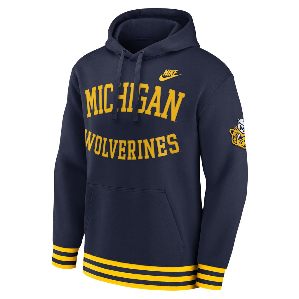 Michigan Wolverines Nike Navy Legacy Retro Pullover Hoodie product image 2, provided for visual reference and product detail