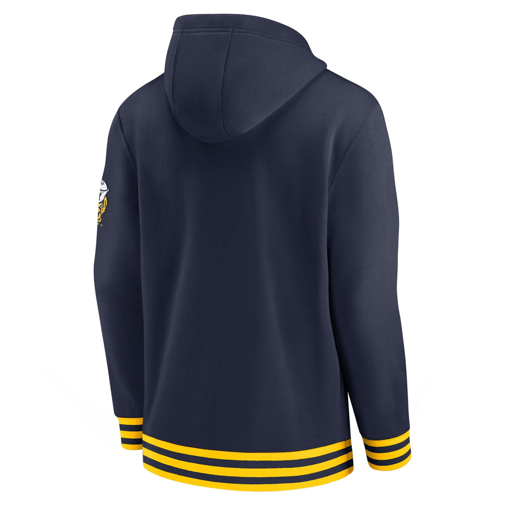 Michigan Wolverines Nike Navy Legacy Retro Pullover Hoodie product image 3, provided for visual reference and product detail
