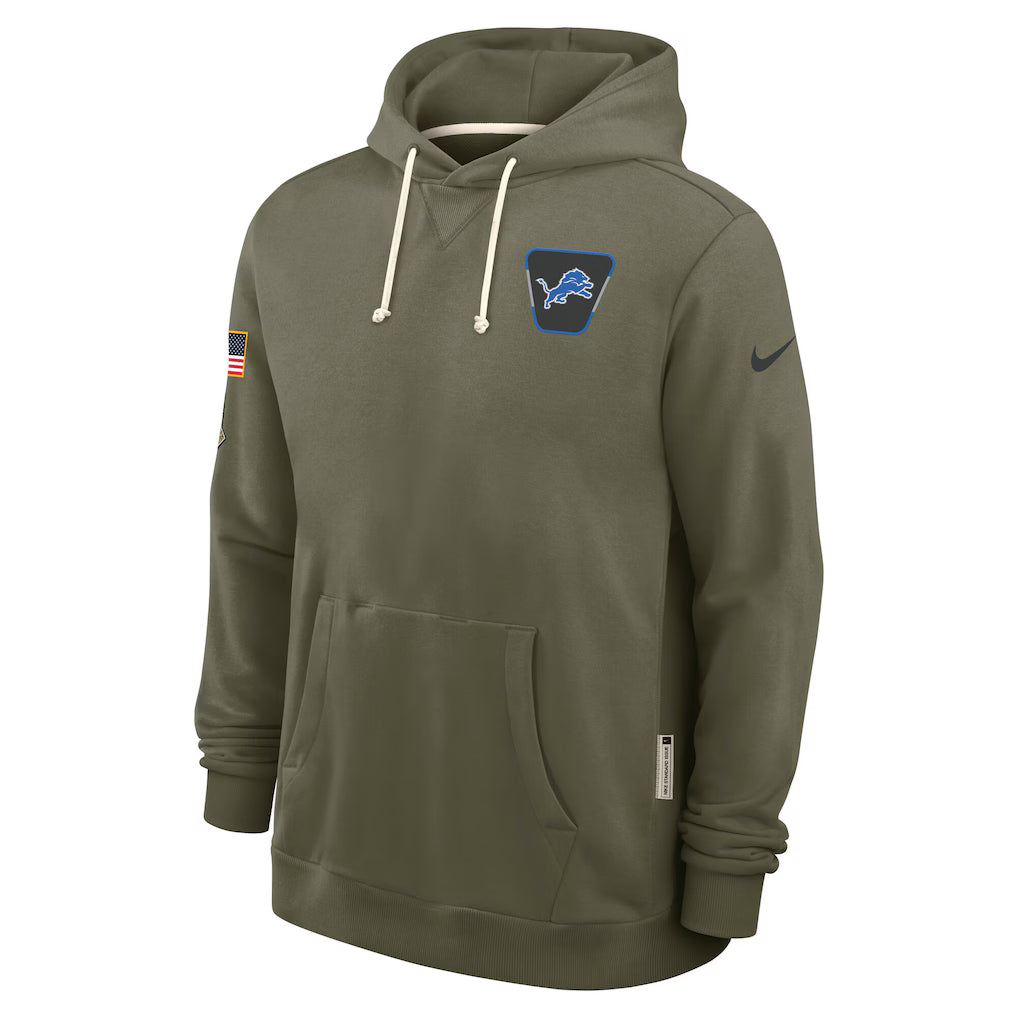 Detroit Lions Nike Olive Green 2025 Salute To Service Club Pullover Hoodie for Men product image 1, provided for visual