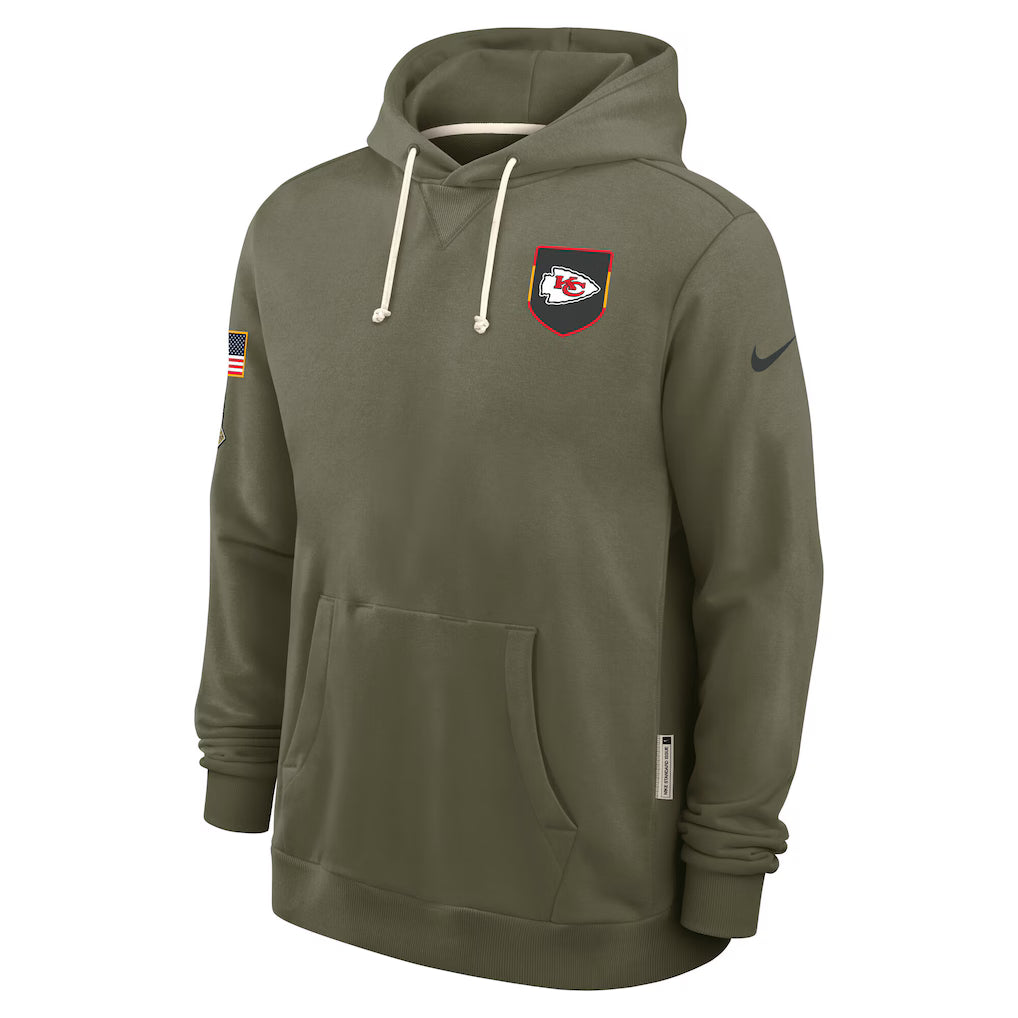 Kansas City Chiefs Nike Olive Green 2025 Salute To Service Club Pullover Hoodie for Men product image 1, provided for visual