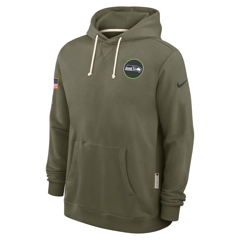 Seattle Seahawks Nike Olive Green 2025 Salute To Service Club Pullover Hoodie for Men product image 1, provided for visual