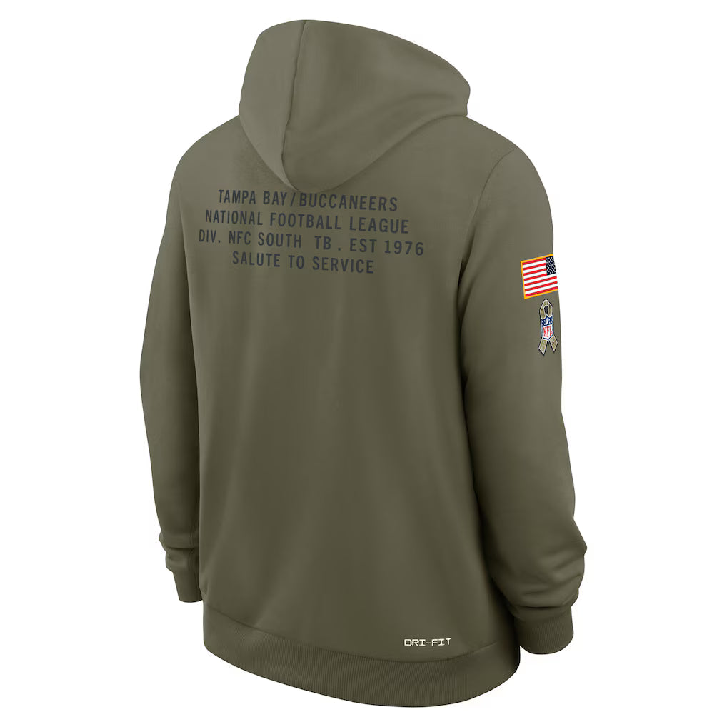 Tampa Bay Buccaneers Nike Olive Green 2025 Salute To Service Club Pullover Hoodie for Men product image 2, provided for