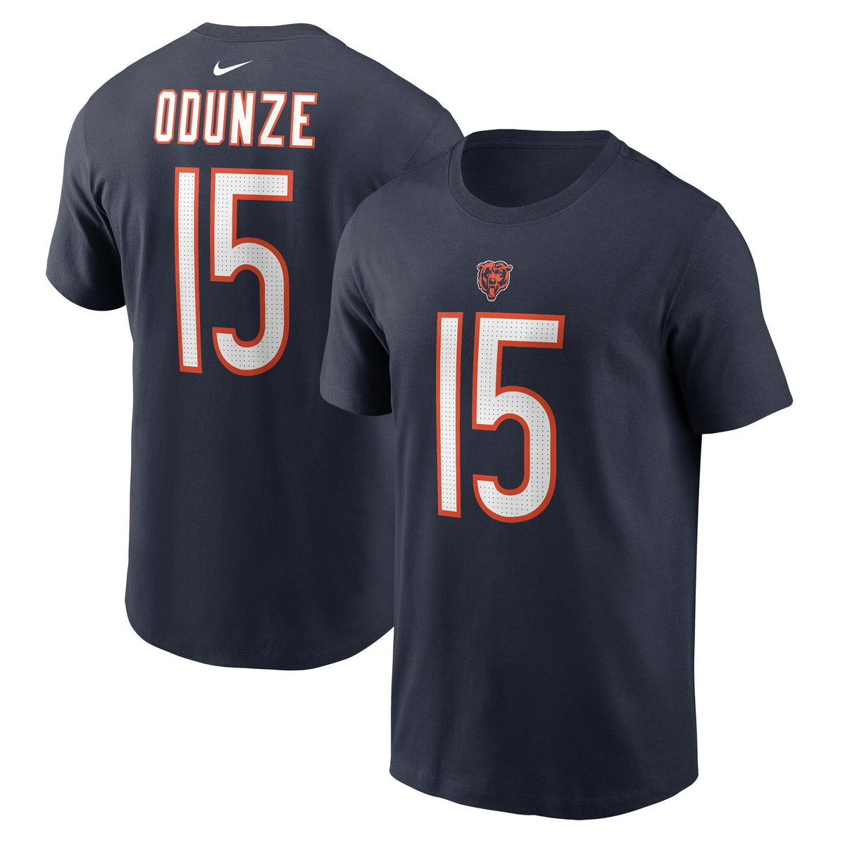 Nike Rome Odunze Navy Chicago Bears Name & Number T-Shirt for Men product image 1, provided for visual reference and product