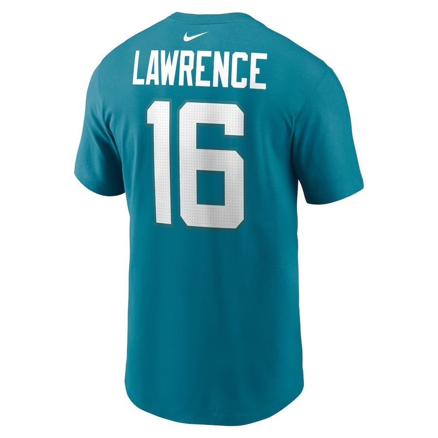 Youth Trevor Lawrence Jacksonville Jaguars Nike Teal FUSE Name & Number T-Shirt product image 3, provided for visual