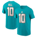 Miami Dolphins Tyreek Hill Nike Aqua Player FUSE Name & Number T-Shirt for Men product image 1, provided for visual