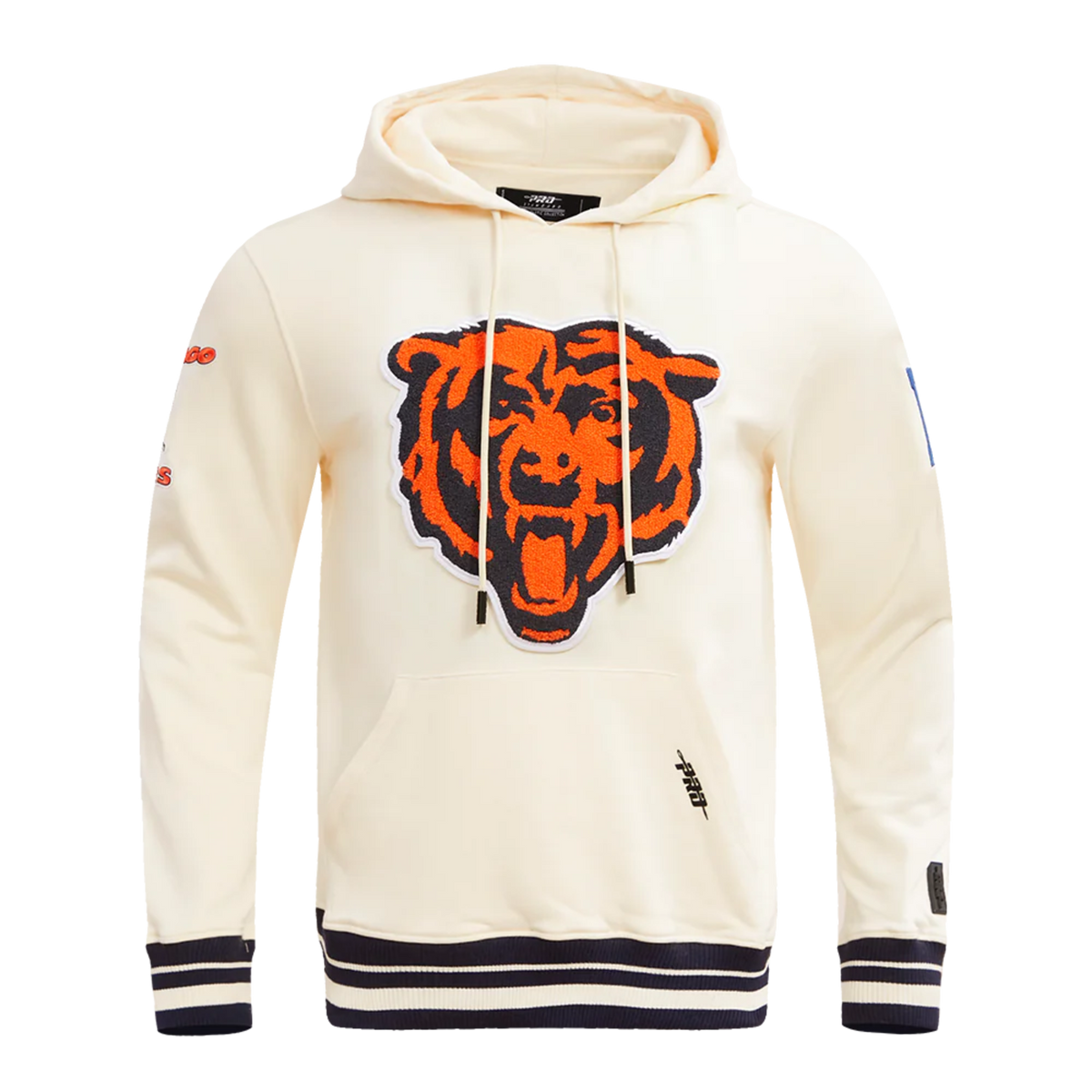 Chicago Bears Pro Standard Retro Classic Eggshell Hoodie for Men product image 2, provided for visual reference and product