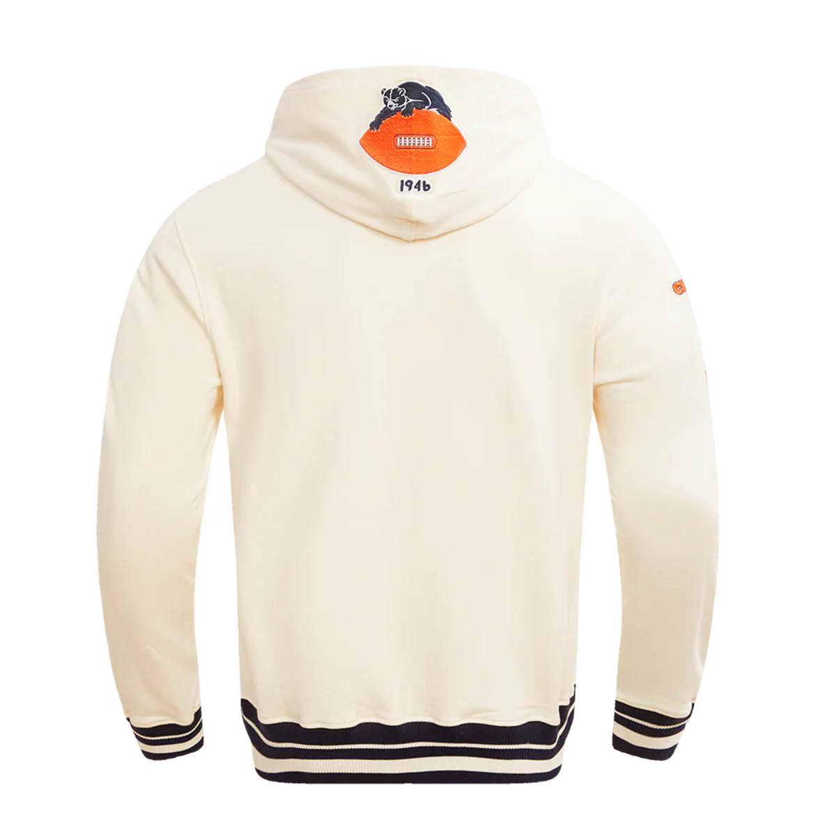 Chicago Bears Pro Standard Retro Classic Eggshell Hoodie for Men product image 3, provided for visual reference and product