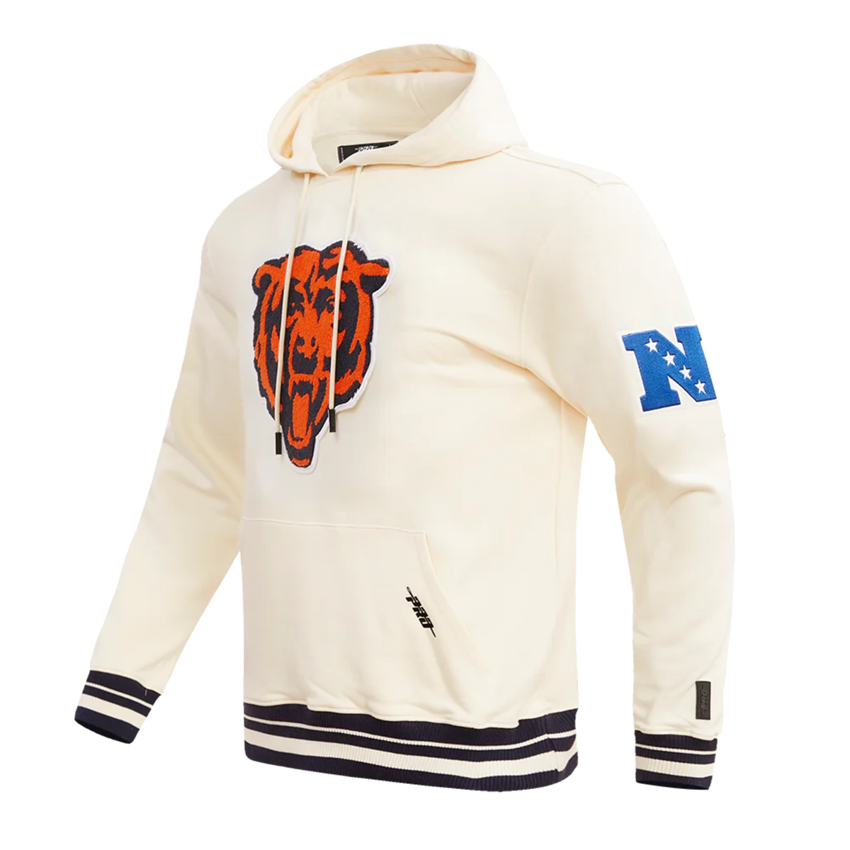 Chicago Bears Pro Standard Retro Classic Eggshell Hoodie for Men product image 4, provided for visual reference and product