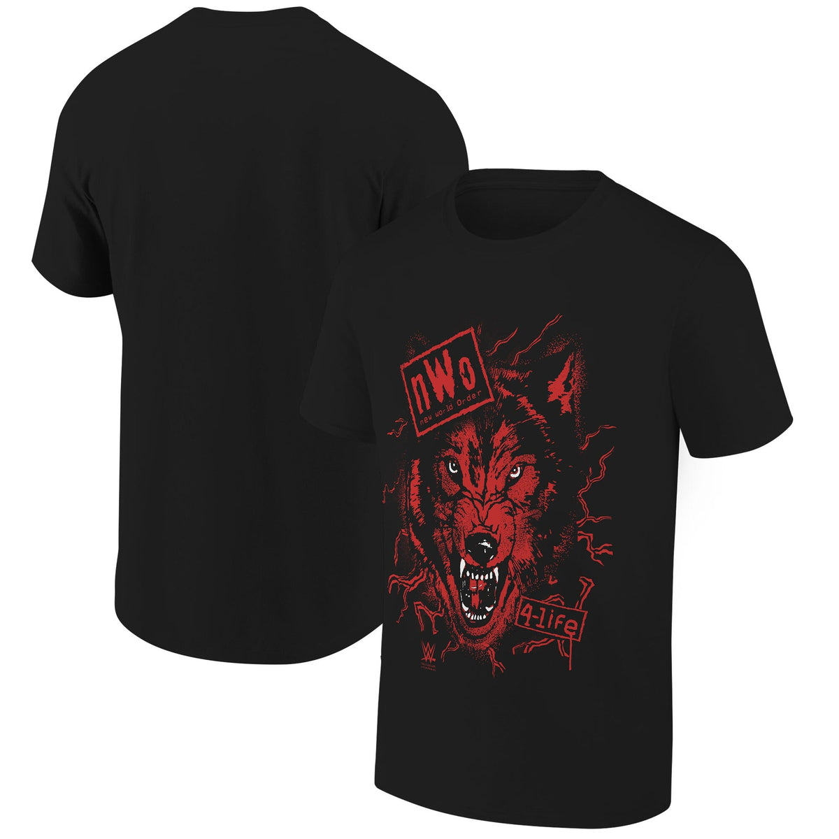 nWo Wolfpac Lightning WCW WWE Ripple Junction Black T-Shirt for Men product image 1, provided for visual reference and