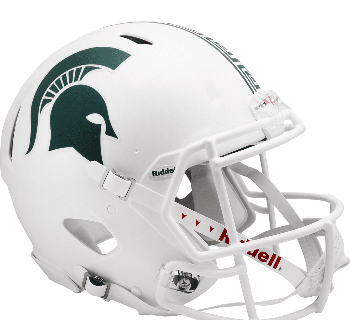 Michigan State Spartans Matte White Riddell Replica Full Size Speed Helmet product image 1, provided for visual reference