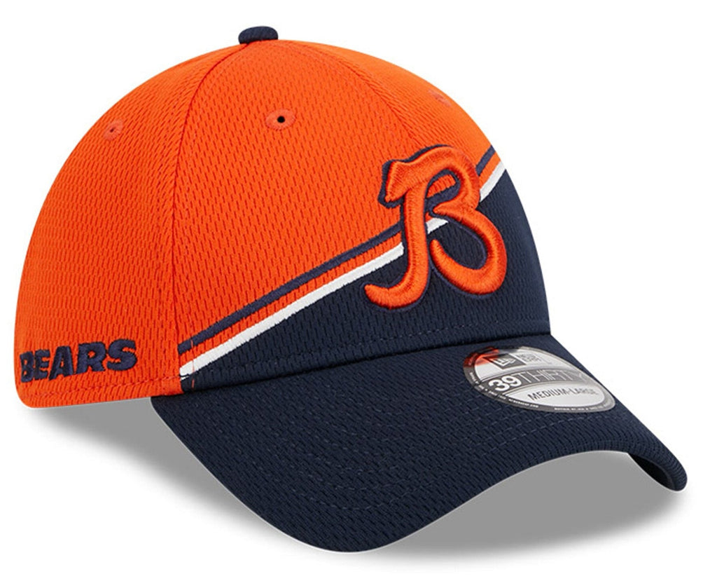 Chicago Bears Historical Logo New Era Orange/Navy 2023 Sideline 39THIRTY Flex Hat for Men product image 1, provided for