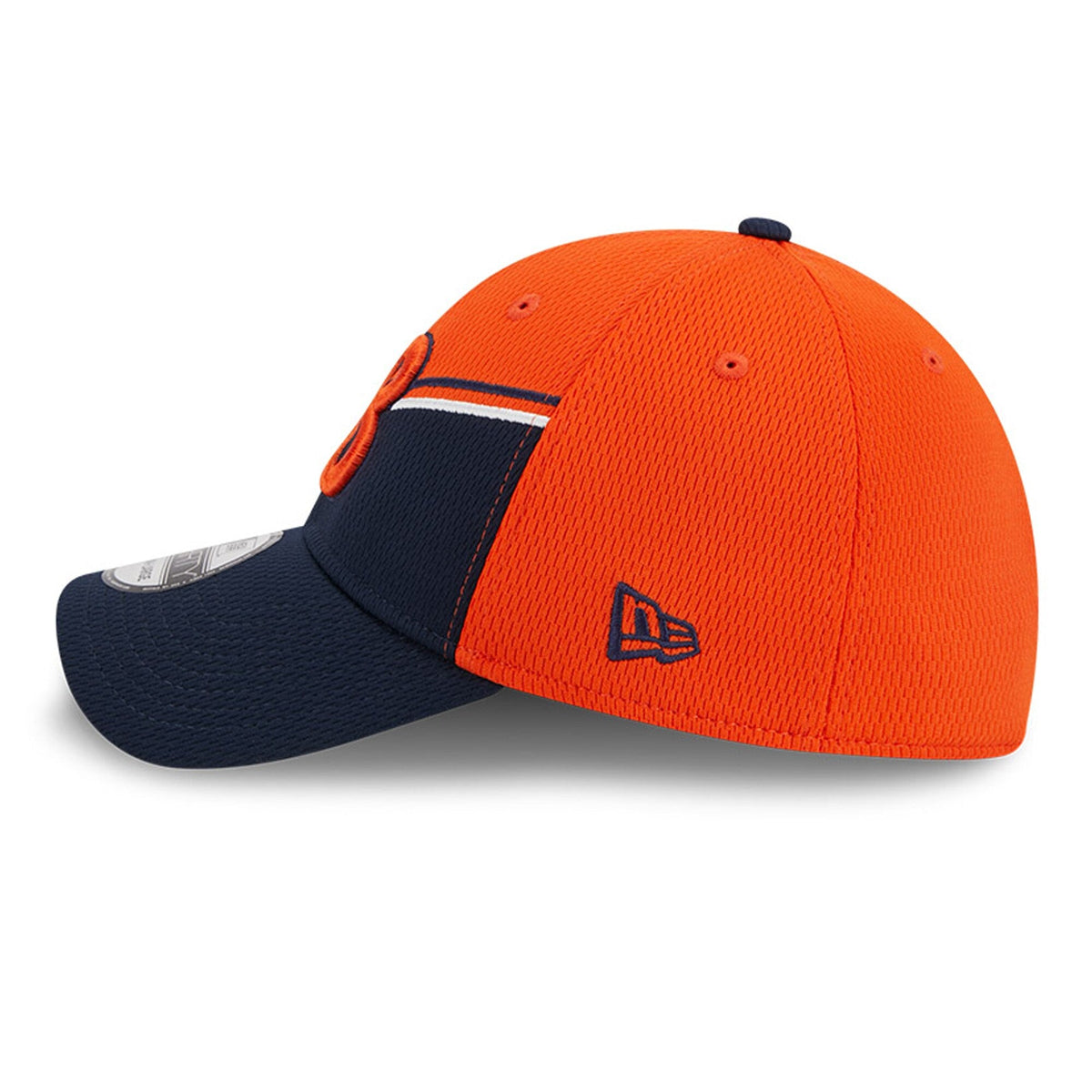 Chicago Bears Historical Logo New Era Orange/Navy 2023 Sideline 39THIRTY Flex Hat for Men product image 4, provided for