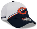 Chicago Bears New Era White/Navy 2023 NFL Sideline Secondary Logo 9FORTY Adjustable Hat for Men product image 1, provided