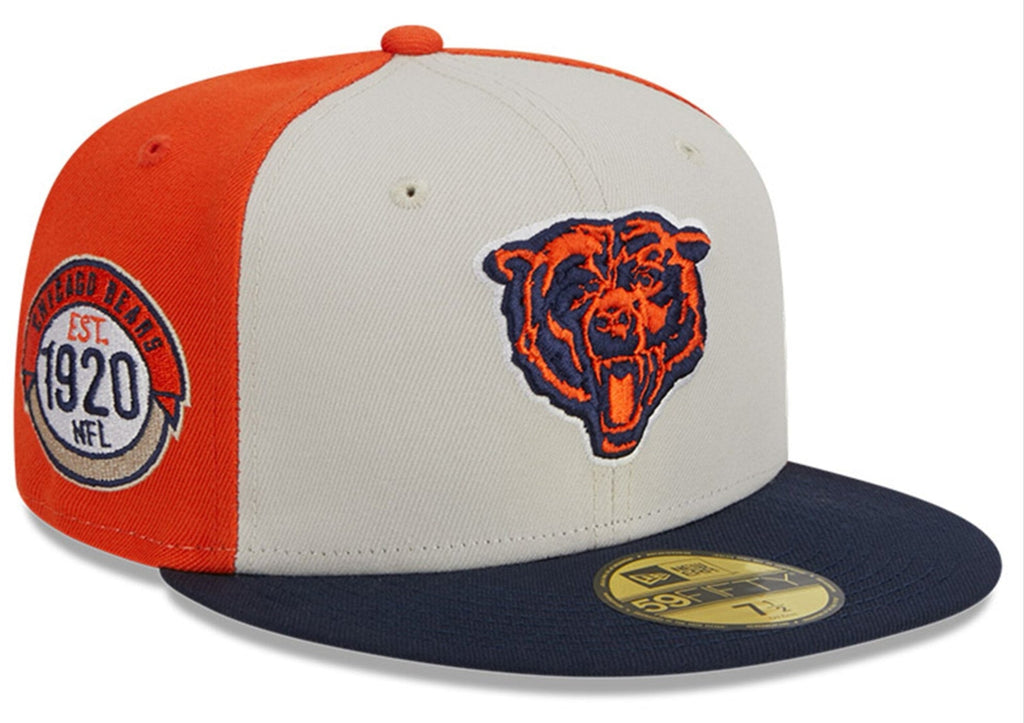 Chicago Bears New Era Cream/Navy 2023 Sideline Historic 59FIFTY Fitted Hat for Men product image 1, provided for visual