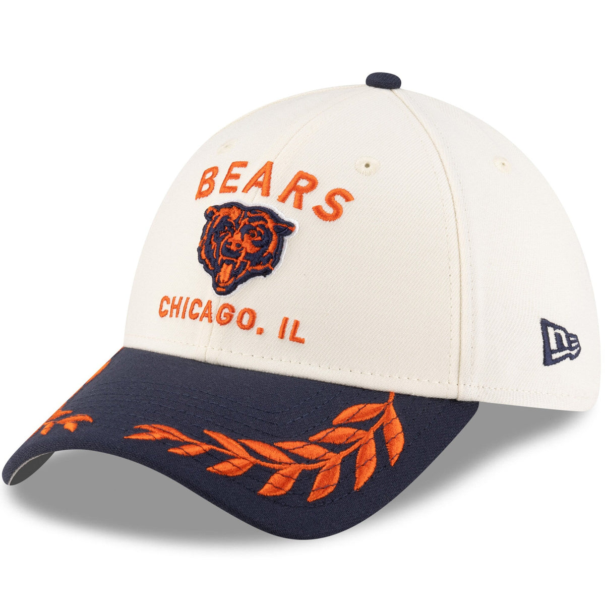 Chicago Bears New Era 2025 NFL Draft Chrome 39THIRTY Flex Fit Hat for Men product image 1, provided for visual reference and