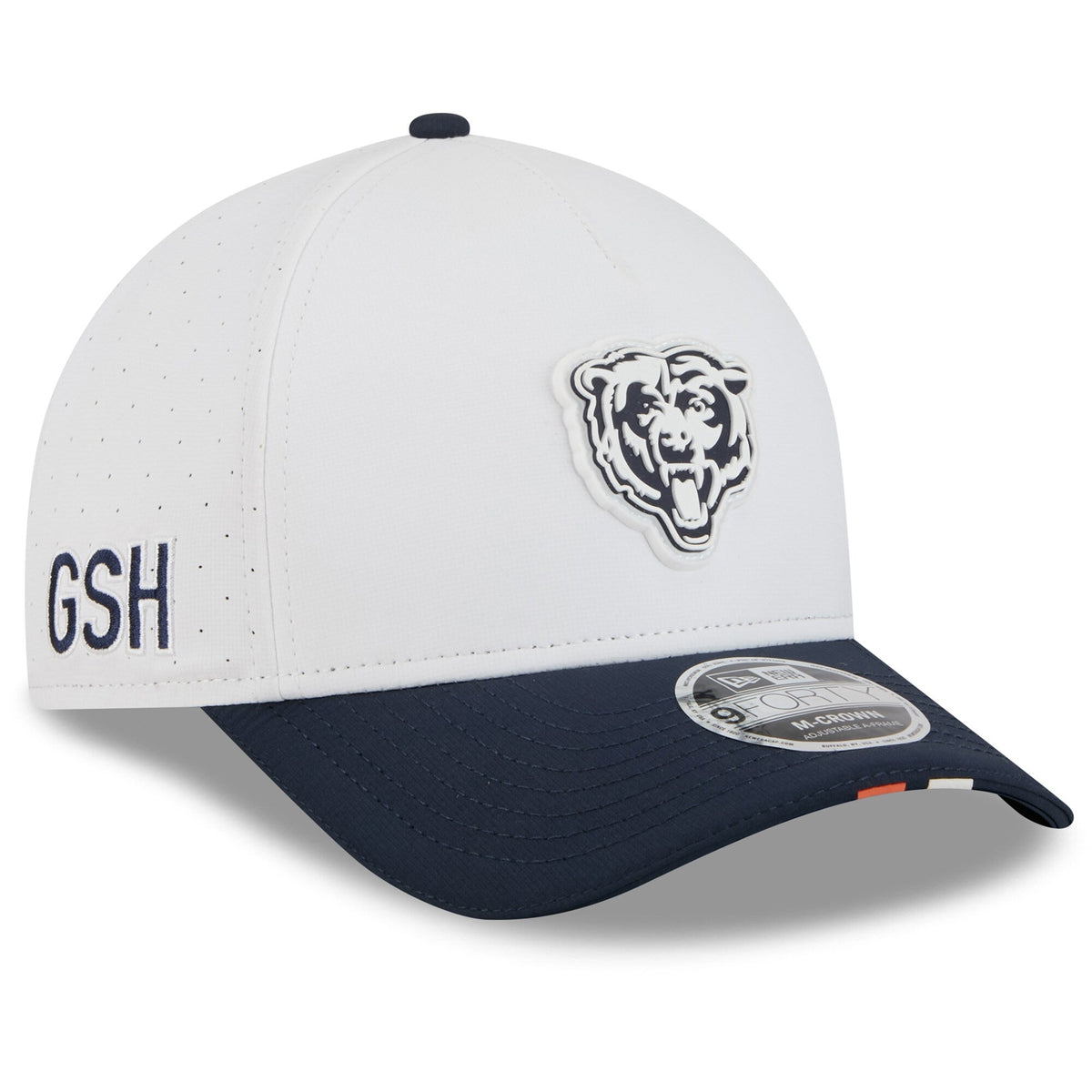 Chicago Bears New Era White/Navy 2025 NFL Training Camp 9FORTY M-Crown Adjustable A-Frame Hat for Men product image 3,