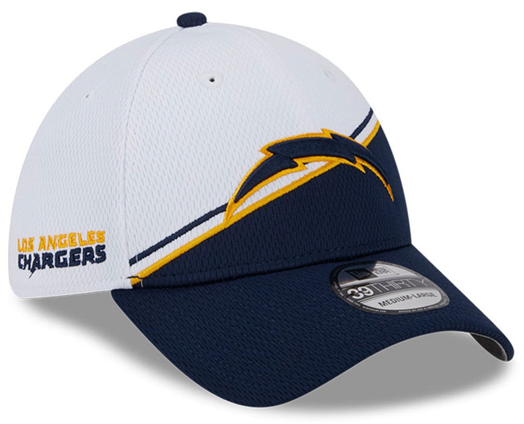 Los Angeles Chargers Primary Logo New Era White/Navy 2023 Sideline 39THIRTY Flex Hat for Men product image 1, provided for