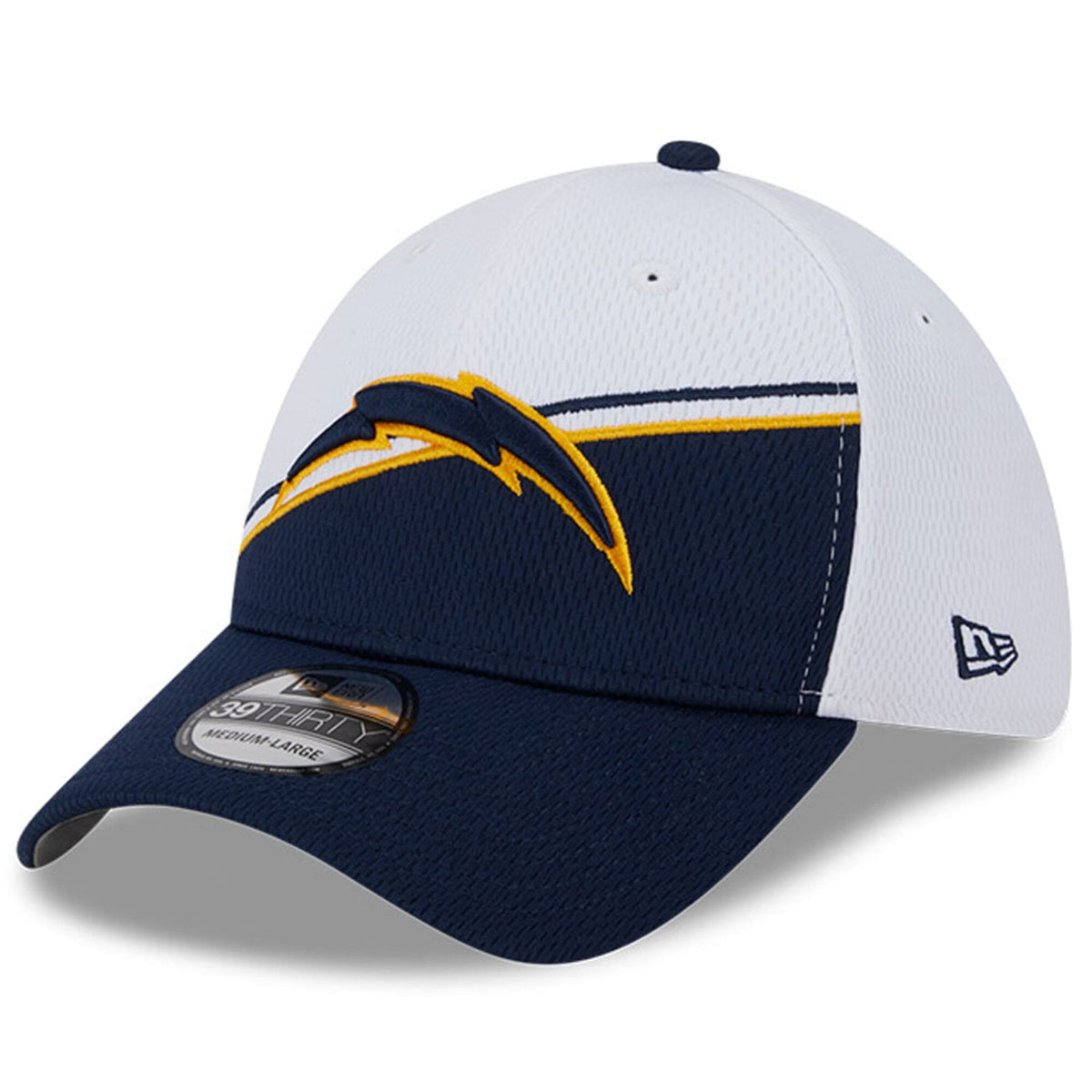 Los Angeles Chargers Primary Logo New Era White/Navy 2023 Sideline 39THIRTY Flex Hat for Men product image 3, provided for