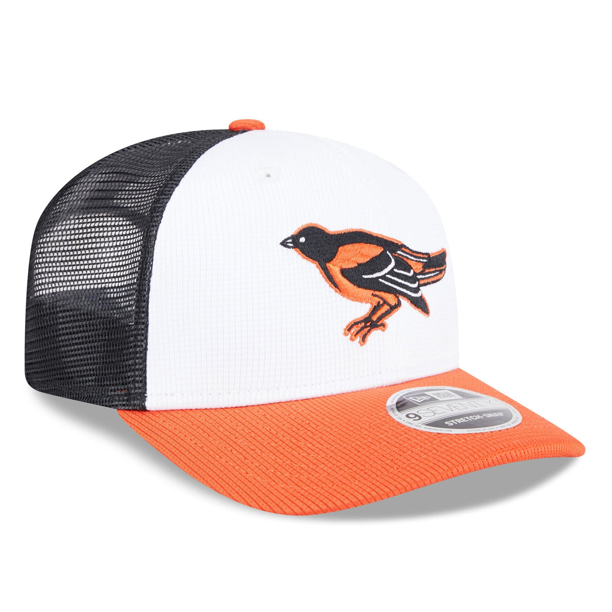 Baltimore Orioles New Era White Batting Practice 9SEVENTY Trucker Hat product image 3, provided for visual reference and