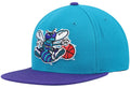 Charlotte Hornets Mitchell & Ness 2 Tone Teal/ Purple Hardwood Classics 2.0 Snapback Adjustable Hat for Men product image 1,