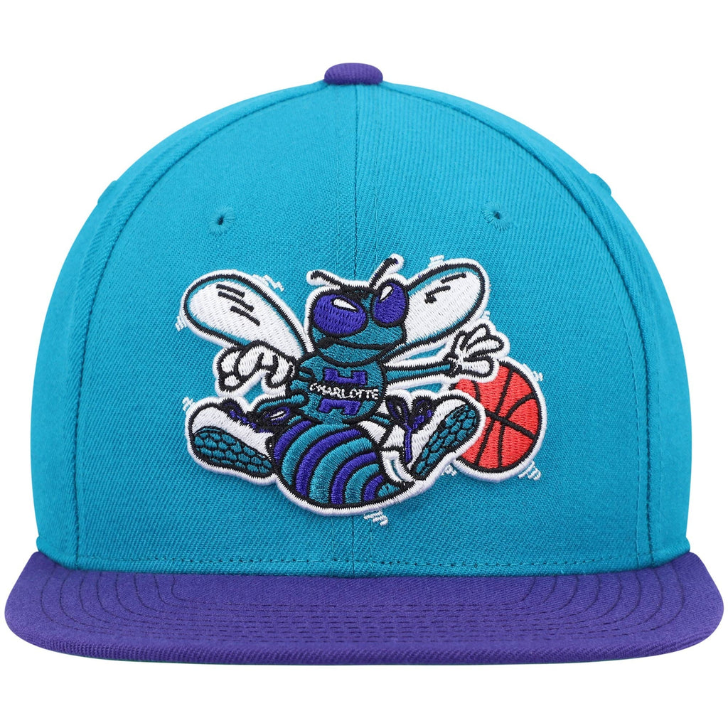 Charlotte Hornets Mitchell & Ness 2 Tone Teal/ Purple Hardwood Classics 2.0 Snapback Adjustable Hat for Men product image 2,
