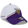 Minnesota Vikings Primary Logo New Era White/Purple 2023 Sideline 39THIRTY Flex Hat for Men product image 1, provided for