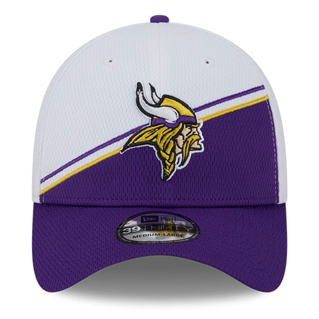 Minnesota Vikings Primary Logo New Era White/Purple 2023 Sideline 39THIRTY Flex Hat for Men product image 2, provided for