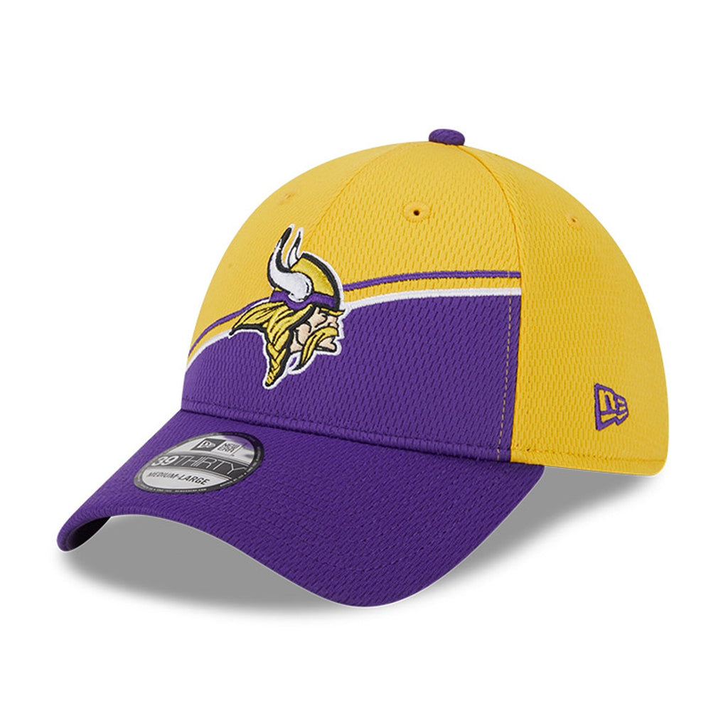 Minnesota Vikings Primary Logo New Era Yellow/Purple 2023 Sideline 39THIRTY Flex Hat for Men product image 2, provided for