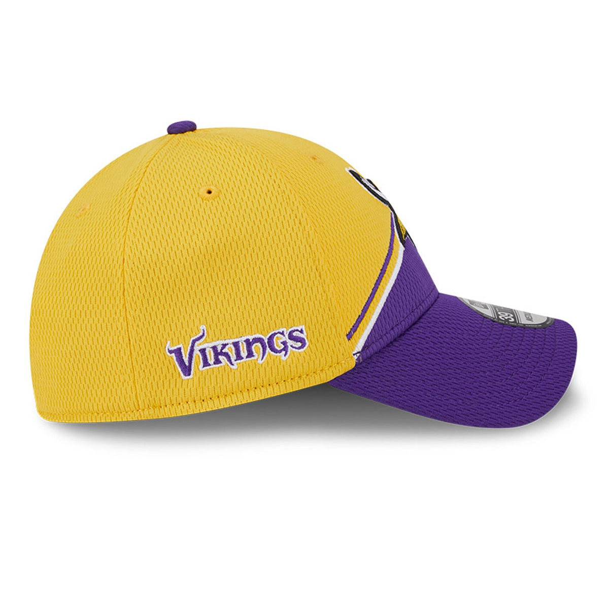 Minnesota Vikings Primary Logo New Era Yellow/Purple 2023 Sideline 39THIRTY Flex Hat for Men product image 6, provided for