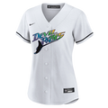 Tampa Bay Devil Rays Nike White Home Replica Team Jersey for Women product image 1, provided for visual reference and